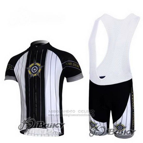 2010 Abbigliamento Ciclismo Pearl Izumi Nero e Bianco Manica Corta e Salopette